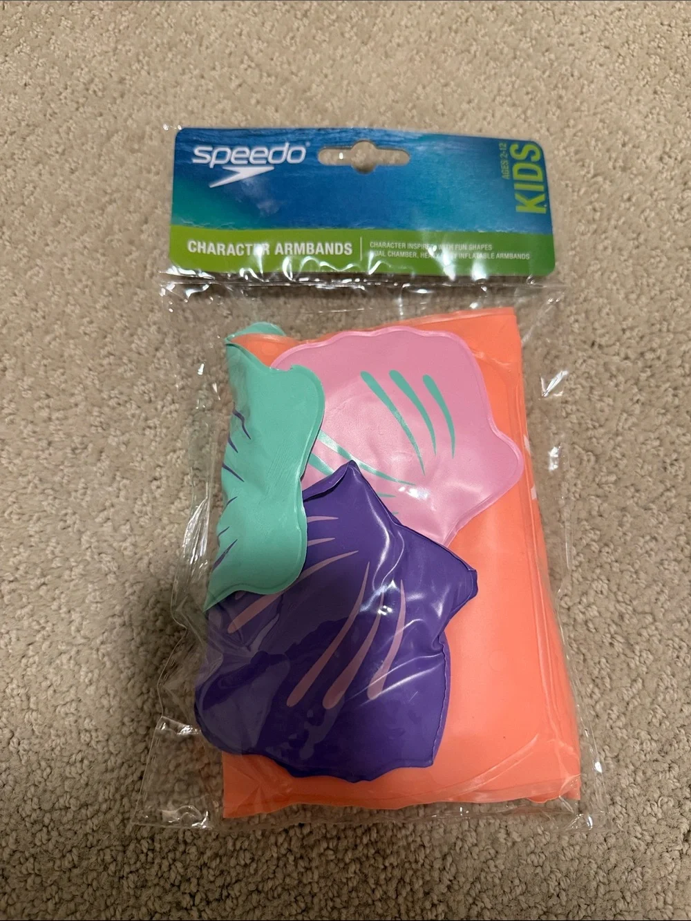 Speedo Coral Swim Armbands with Purple, Pink & Teal Shells